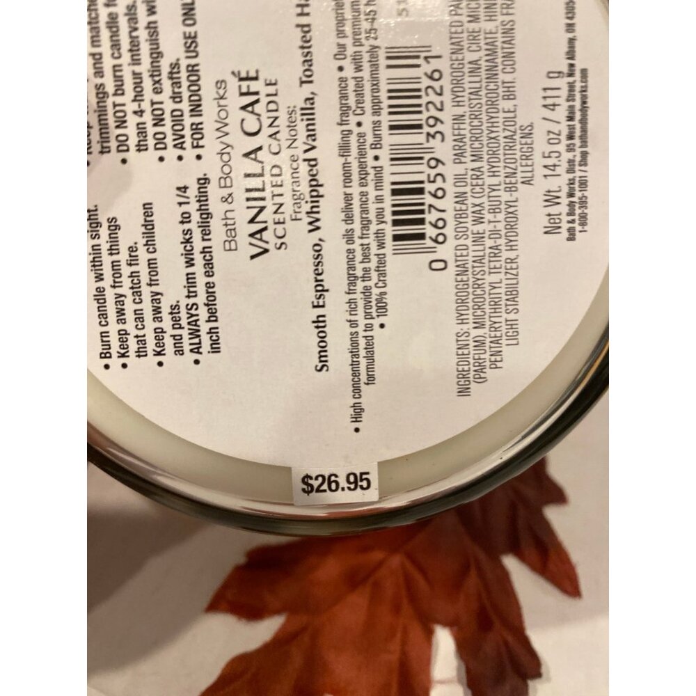 Bath & Body Works “Vanilla Cafe” NEW 3 Wick Candle - Picture 7 of 7